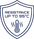 Heat resistance up to 95°C